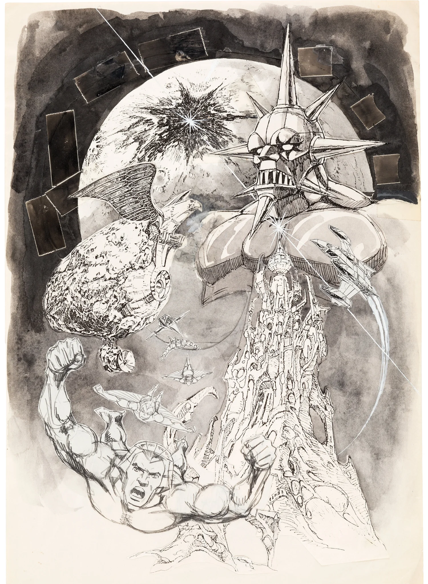 SilverHawks Promotional Poster Sketch (Rankin/Bass, 1986)