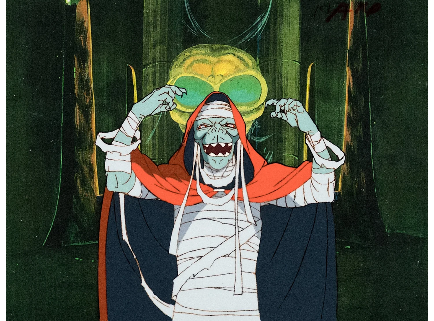 ThunderCats Mumm-Ra Production Cel A14, Printed Background
