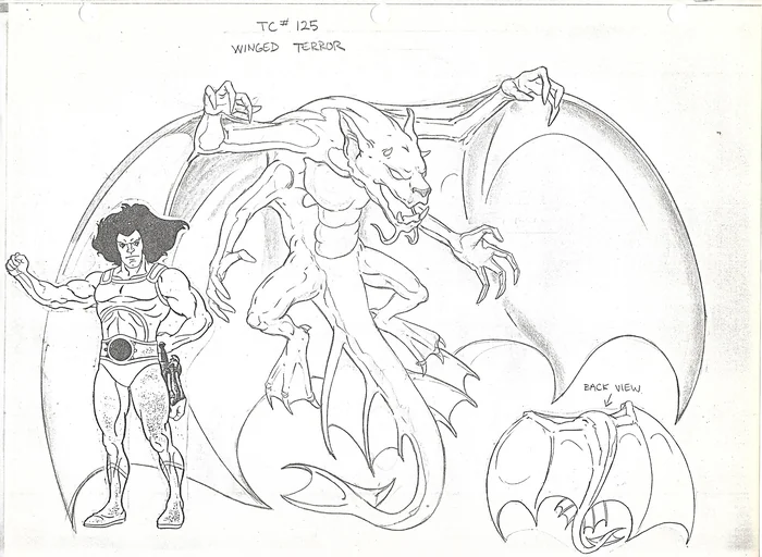 Pencil model sheet for the Shadowmaster and Brute the Shadow Beast