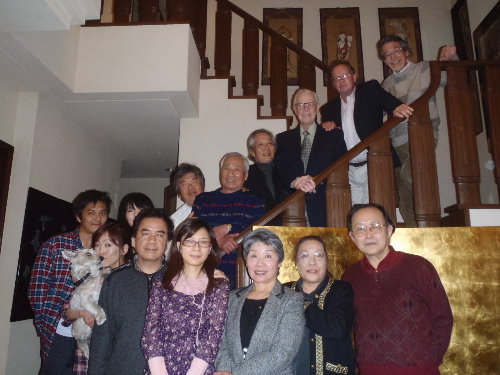 Rankin/Bass animators gathered at Masaki Iizuka's home in Tokyo, March 2011, one day after the Tōhoku tsunami. ~14 people including Arthur Rankin Jr., Jules Bass, and members of the Pacific Animation Corporation team