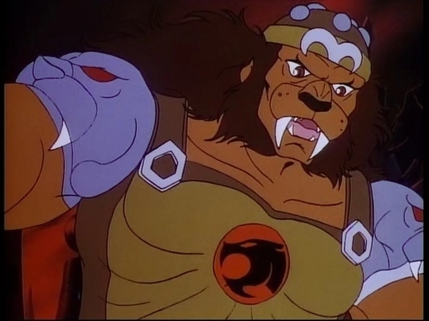 Grune wearing the ThunderCats insignia in Cheetara's vision of Thundera