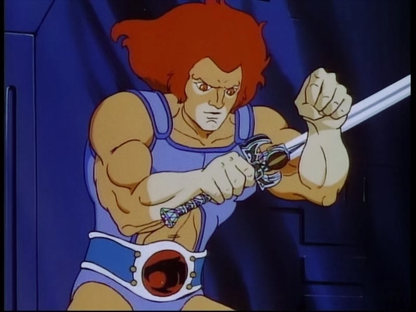 Lion-O sends the Sword of Omens to the failing Jaga