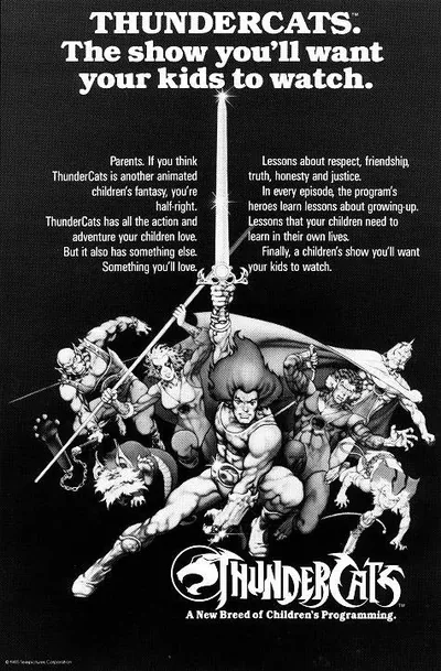 ThunderCats - press advert aimed at parents