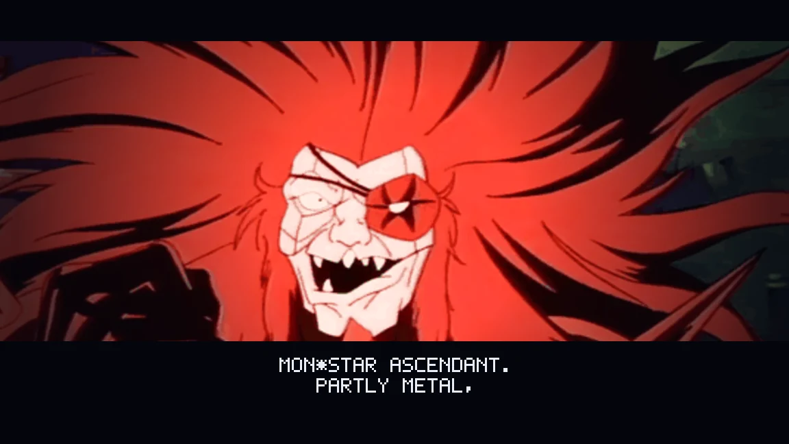 Mon*Star snarling in close-up in the closing cutscene of the SilverHawks fan game