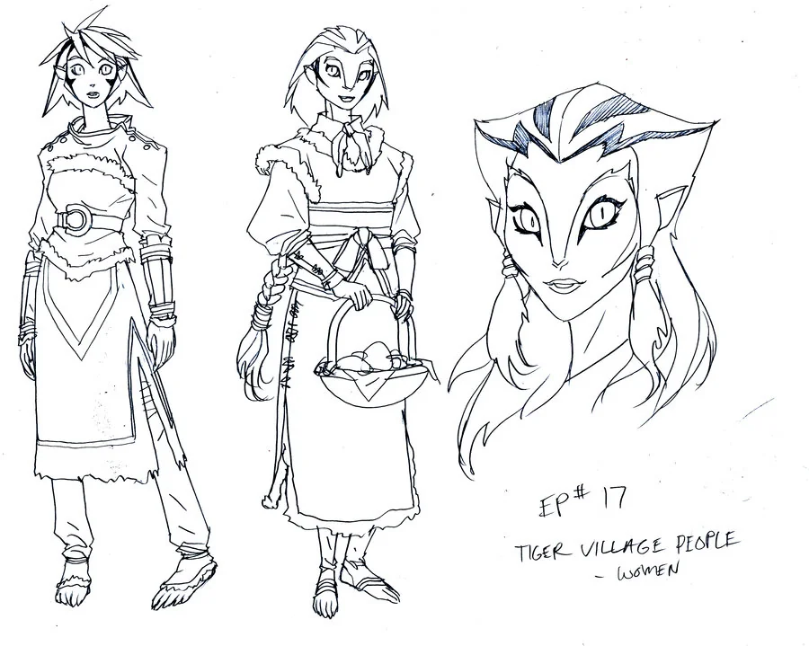 Tiger women. Here are a few of the female villagers from the Tiger Clan from episode 17 of the new ThunderCats series. (Dan Norton Apr 2012)
