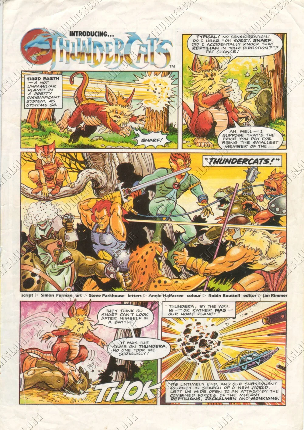 Simon Furman's three-page ThunderCats preview, page 1