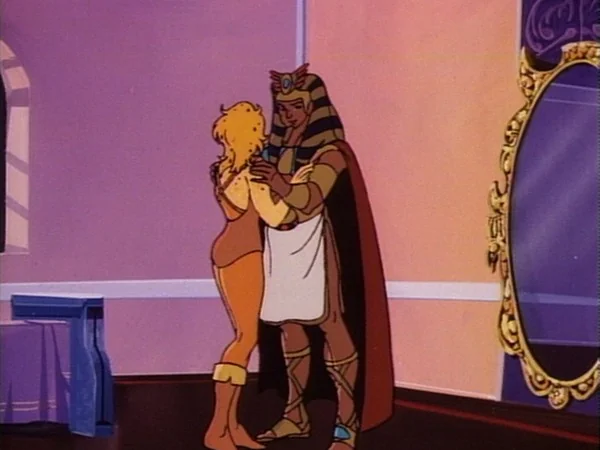 Wizz-Ra and Cheetara saying goodbye in front of the mirror