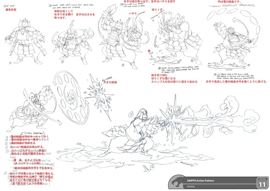 Snipps Action poses. This is how I broke down the action pattern for Snipps from episode 11 on the new ThunderCats show. (Dan Norton Mar 2012)