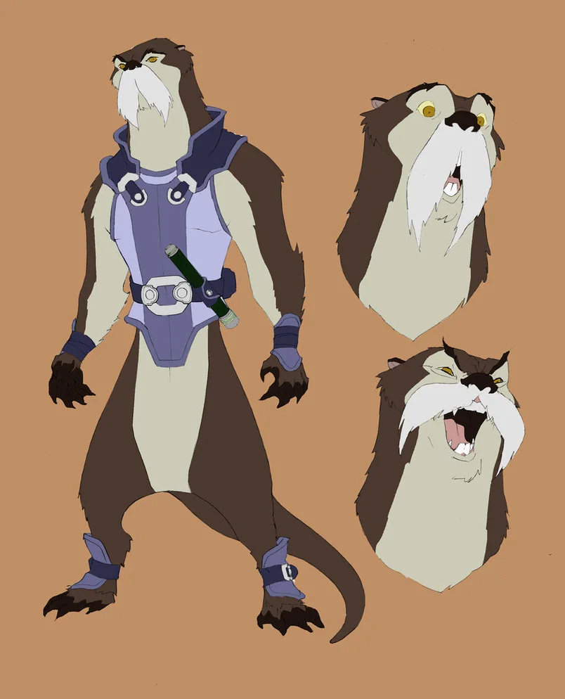 Otto was a character concept for episode 11 but it didn't play when we started working out the story. So he became a background character in episode 8. Look for him and his look-a-likes in the sword town. (Dan Norton - Feb 2012)