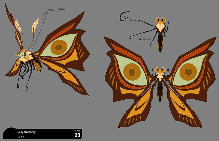 Butterfly Lucy concept. This is the colored concept of Lucy as a butterfly. I'll post the drawing version next. (Dan Norton May 2012)