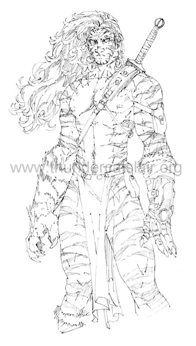 Brett Booth Lion-O warm-up artwork 