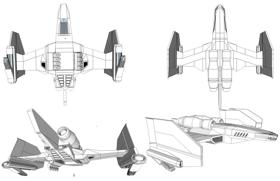 Feliner concepts 1. This is a new take on the Feliner. An airship from the ThunderCats classic that has been made for the new version. I built it in Sketchup. Took about 3 days. I really tried to keep the iconic shapes and feline motif. (Dan Norton Jun 2012)
