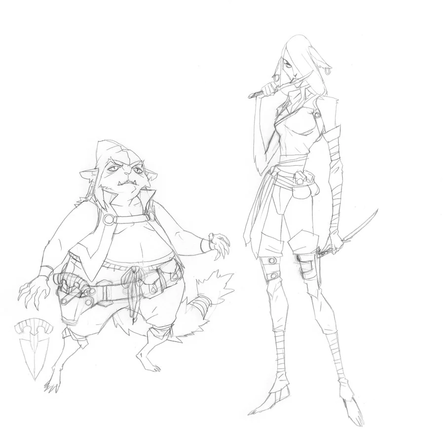 Alley Cats 1. These are the concepts of the alley cats that attack Lion-O in the first act of episode 1 of the new ThunderCats cartoon. Ethan Spaulding did a rough I worked off of. Ethan's awesome! (Dan Norton Mar 2012)