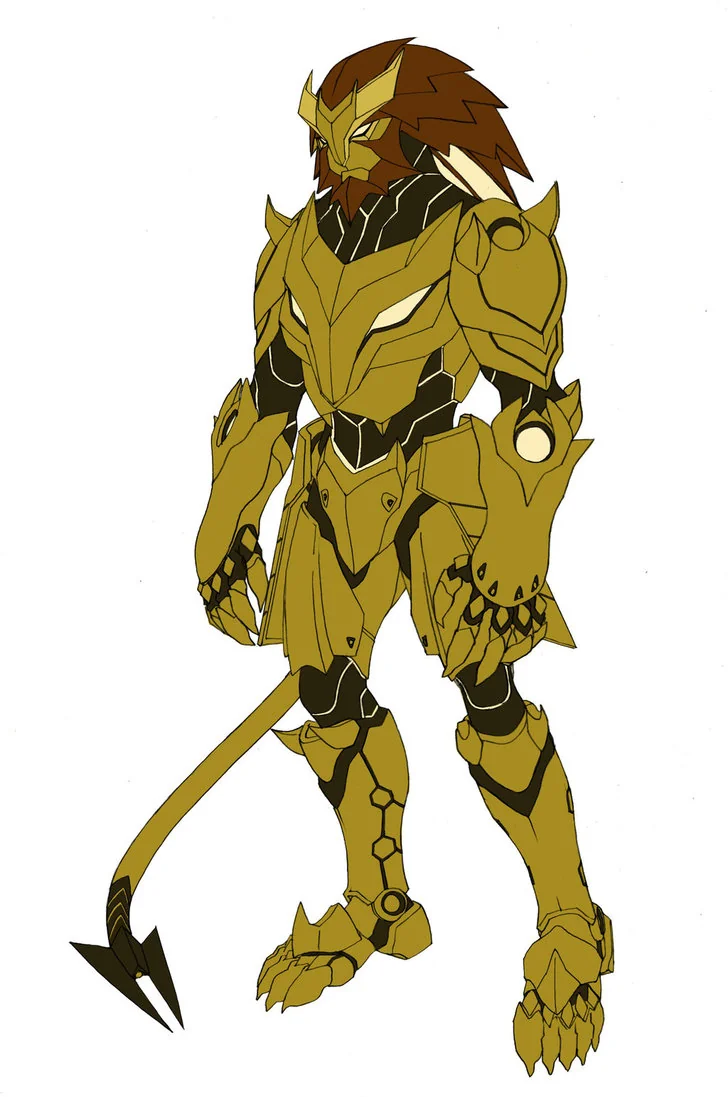 IronO. This is the original concept piece I did for what became known as the Armor of Omens. We liked to affectionately call him Iron O. (Dan Norton Feb 2013 Note Dan said IronO looks like a Silverhawk for a reason)