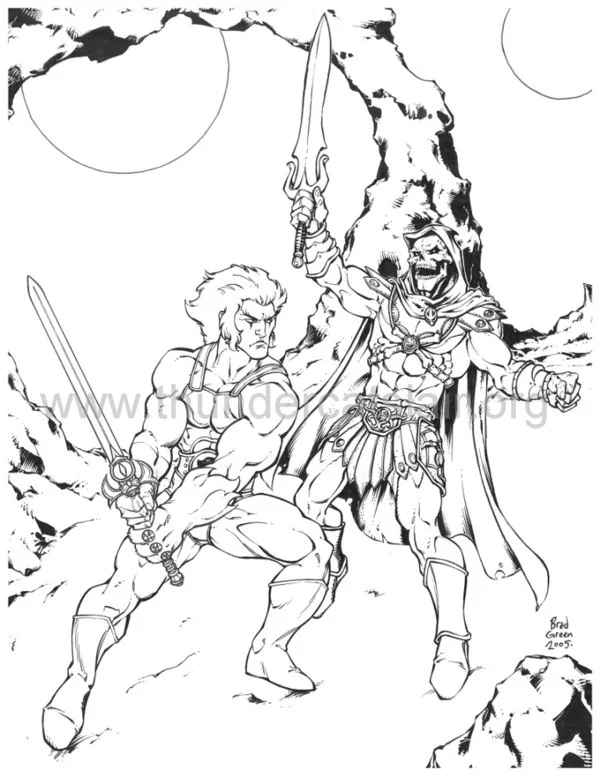 Brad Green Lion-O vs. Skeletor - commission piece 