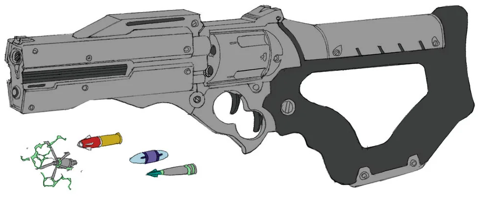 Mutant gun 4. Another weapon concept not used for ThunderCats. (Dan Norton Feb 2013)