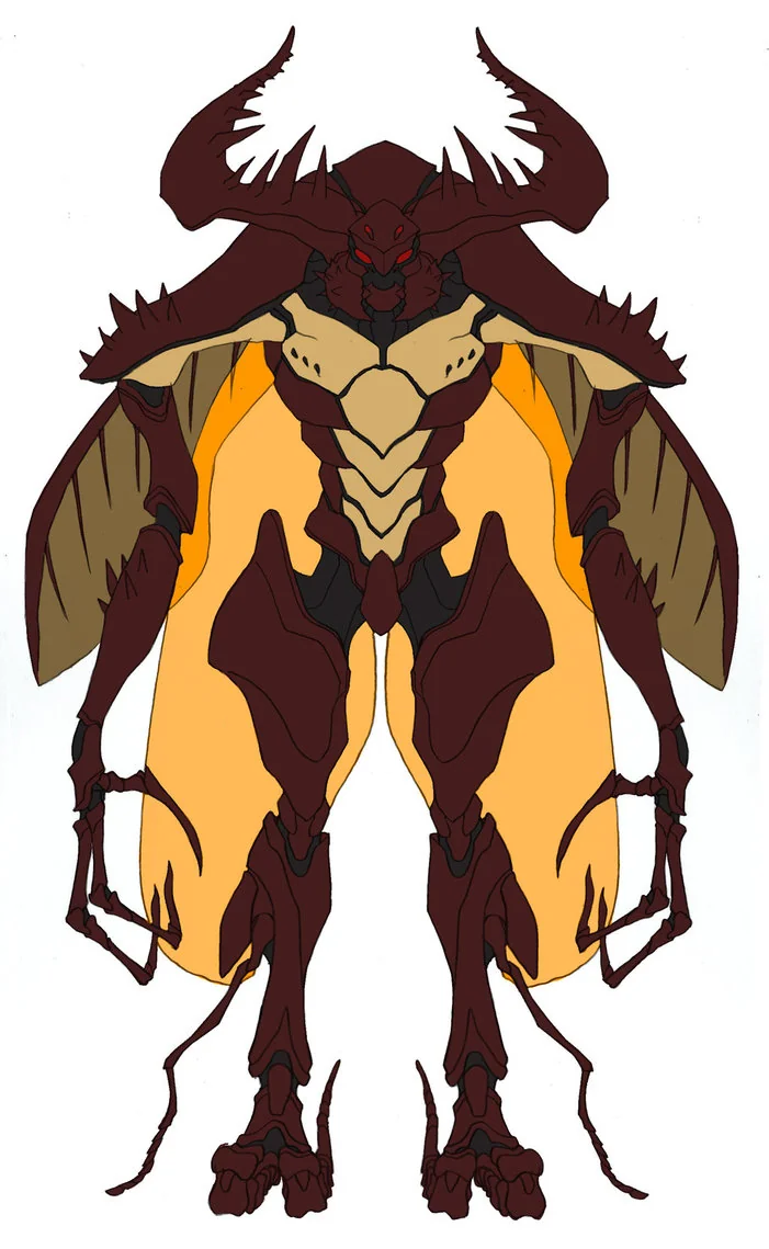 Bug boss 1. This is a character concept for ThunderCats. His story was tied into a character known as Hachiman.....Dun Dunn Dunnnnnn... (Dan Norton Feb 2013)