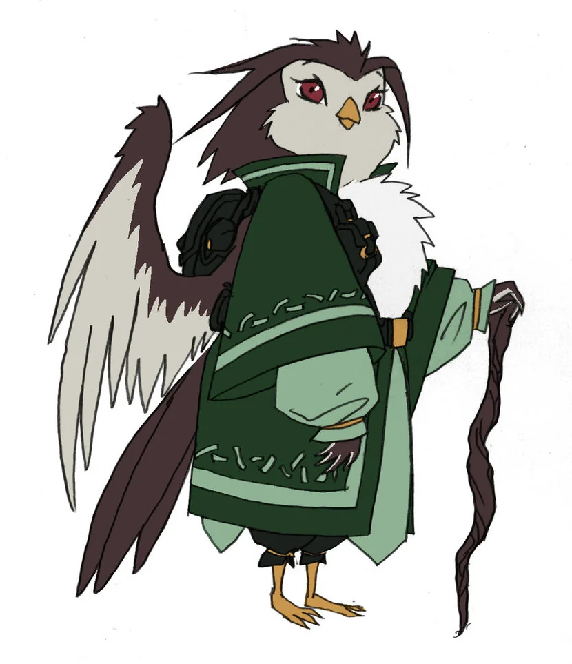 Bird men concepts 2. This was going to be the judge in episode 14 of the new ThunderCats series but the character didn't carry the weight of an authoritative figure. She may show up somewhere.... Don't know where. (Dan Norton May 2012)