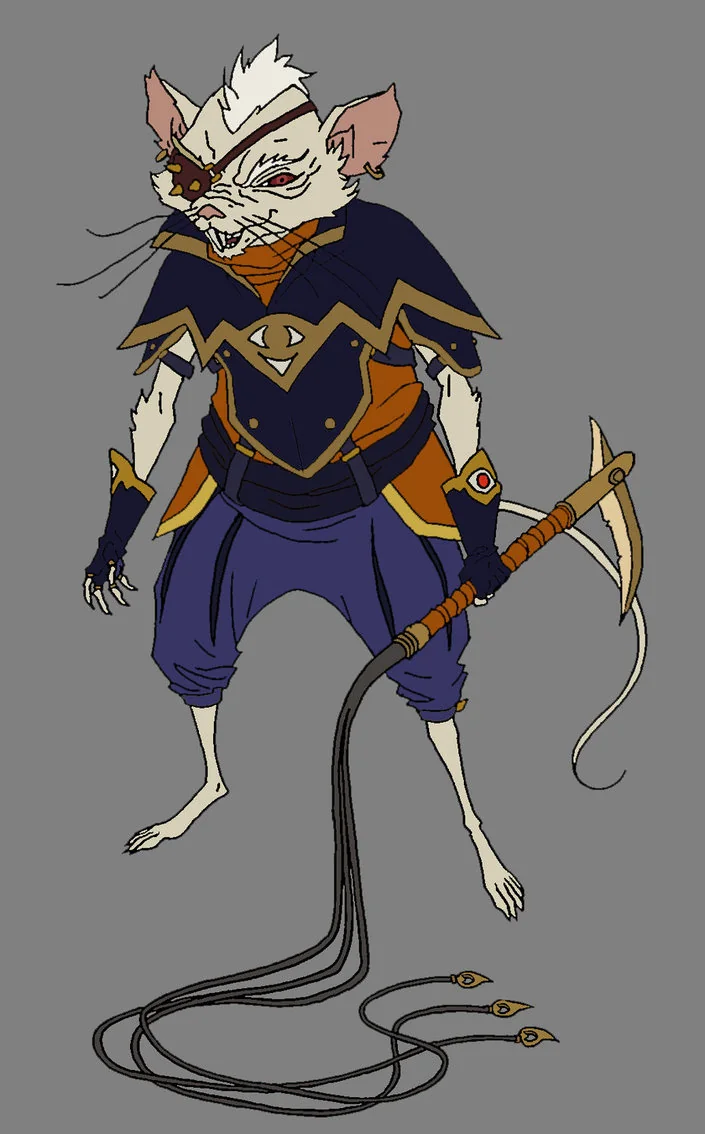 Mordax. This is Mordax, Ratar-O's right hand. He's actually a white mouse who wants desperately to be a rat. In the end, he turns his back on his ambitions as well as his master. (Dan Norton May 2012)