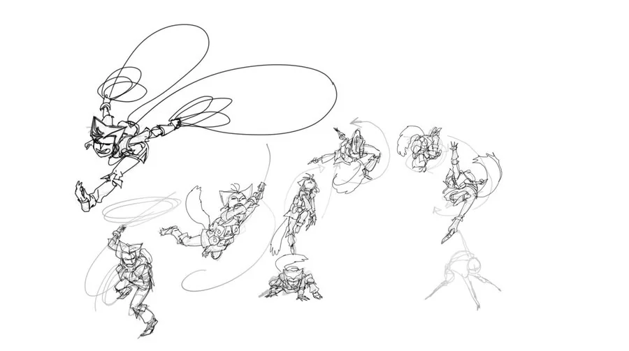 More action poses. These in particular are for WilyKat of the new ThunderCat series.