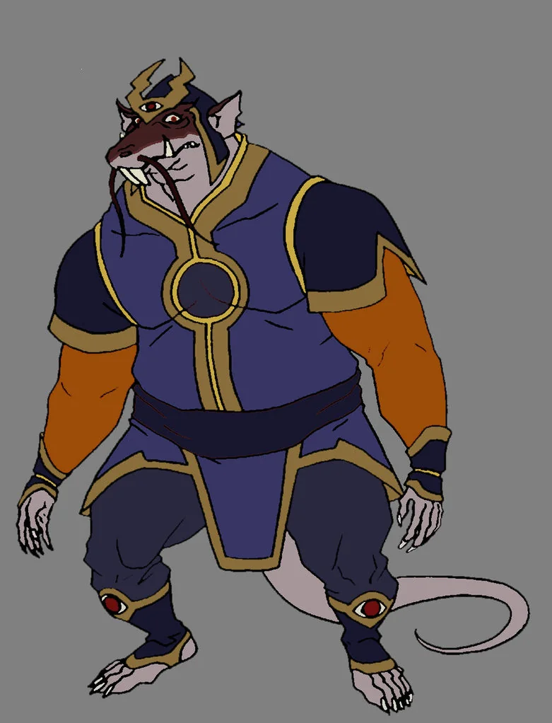 Ratar-O. You dirty Rat! I tried to stay close to the original as much as possible here. You'll see that between him and Ratilla, I kept Ratar-O a bit fatter to illustrates how he is a bit softer and weaker than his ancestor. Living off the hard work of what has come before. (Dan Norton May 2012)