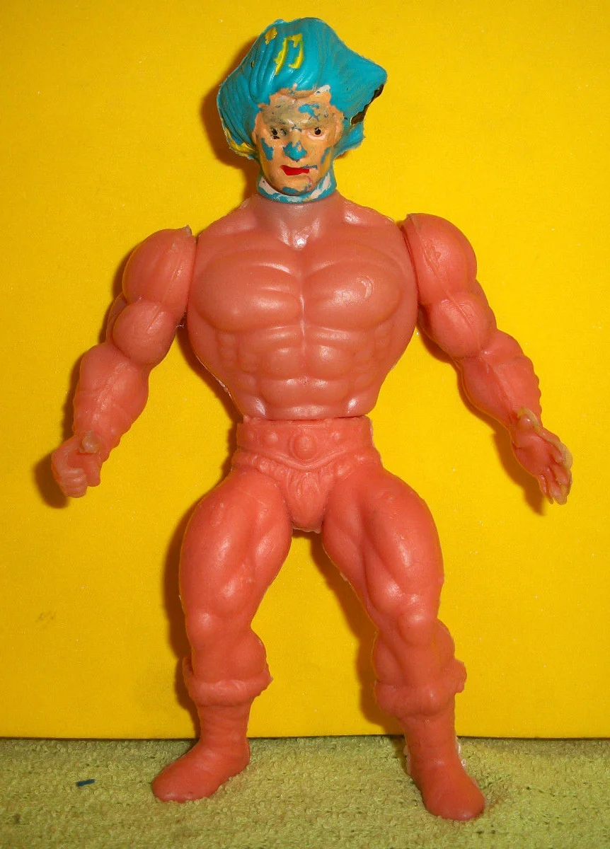 Lion-O knock-off. Muscle body from another line entirely, blue hair, no license anywhere near it.