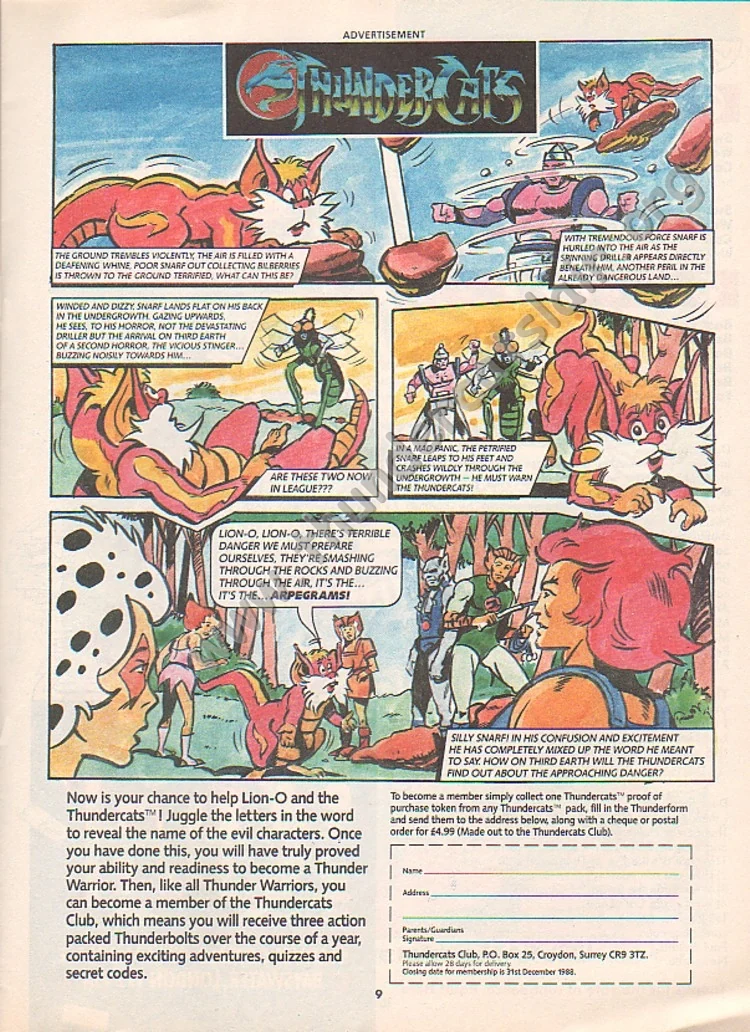 Advert above from issue 60 of the UK Marvel comic