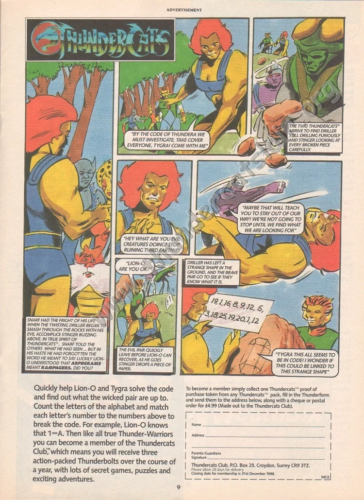 Advert above from issue 66 of the UK Marvel comic