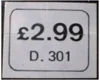 £2.99 sticker from a Snarf card