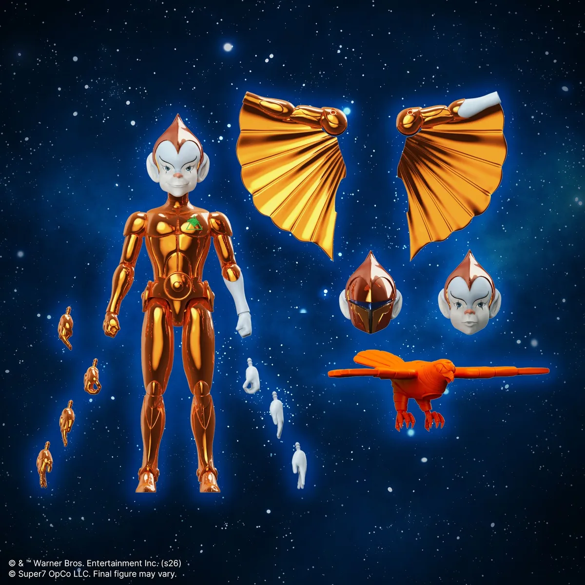 Copper Kidd Toy Chrome full accessory loadout: wings, heads, hands and May-Day