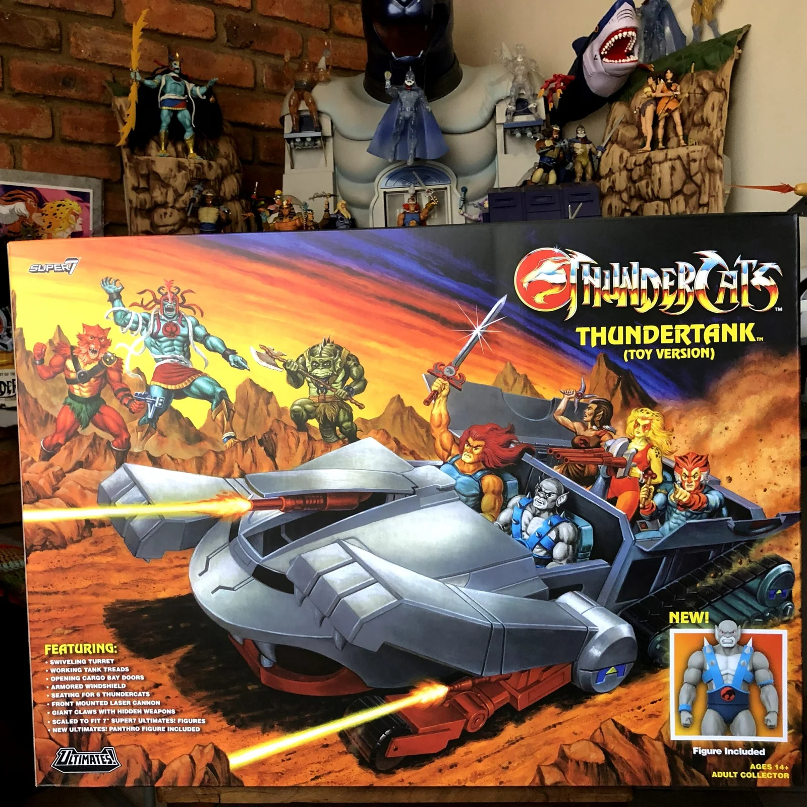 The ThunderTank Toy Version box art standing on a collector shelf