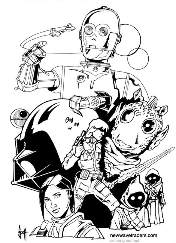 Star Wars colouring contest at NewWaveTraders.com