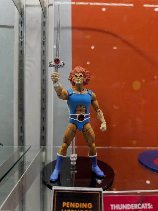 Mezco One:12 Collective Lion-O standing in the SDCC 2026 display case