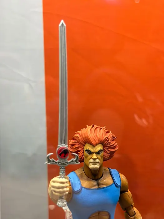 The full Sword of Omens accessory on the Mezco One:12 Lion-O