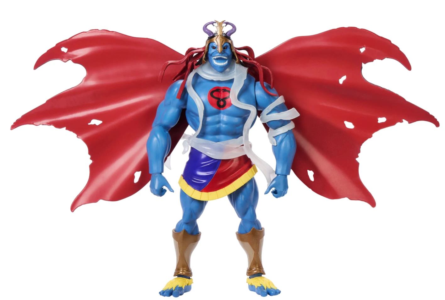 Skell-Ra built as Mumm-Ra with the headdress, red wings, sash and red skirt