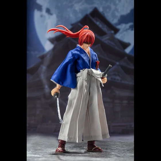 Kenshin, blue gi from Rurouni Kenshin, a 1/12 figure by Dasin Model. The same tooling in a second colourway, a standard collector-line move.