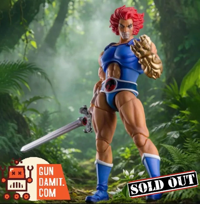 GunDamit product card for the Dasin Model 1/12 ThunderCats Lion-O, stamped SOLD OUT