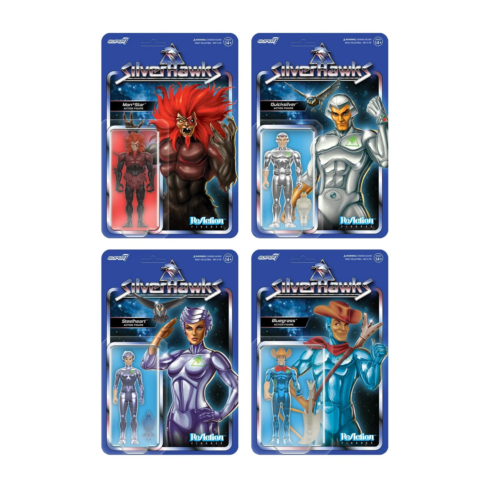 Bluegrass (Toy Version), Quicksilver (Toy Version), Steelheart (Toy Version), & Mon*Star (Pre-Transformation)