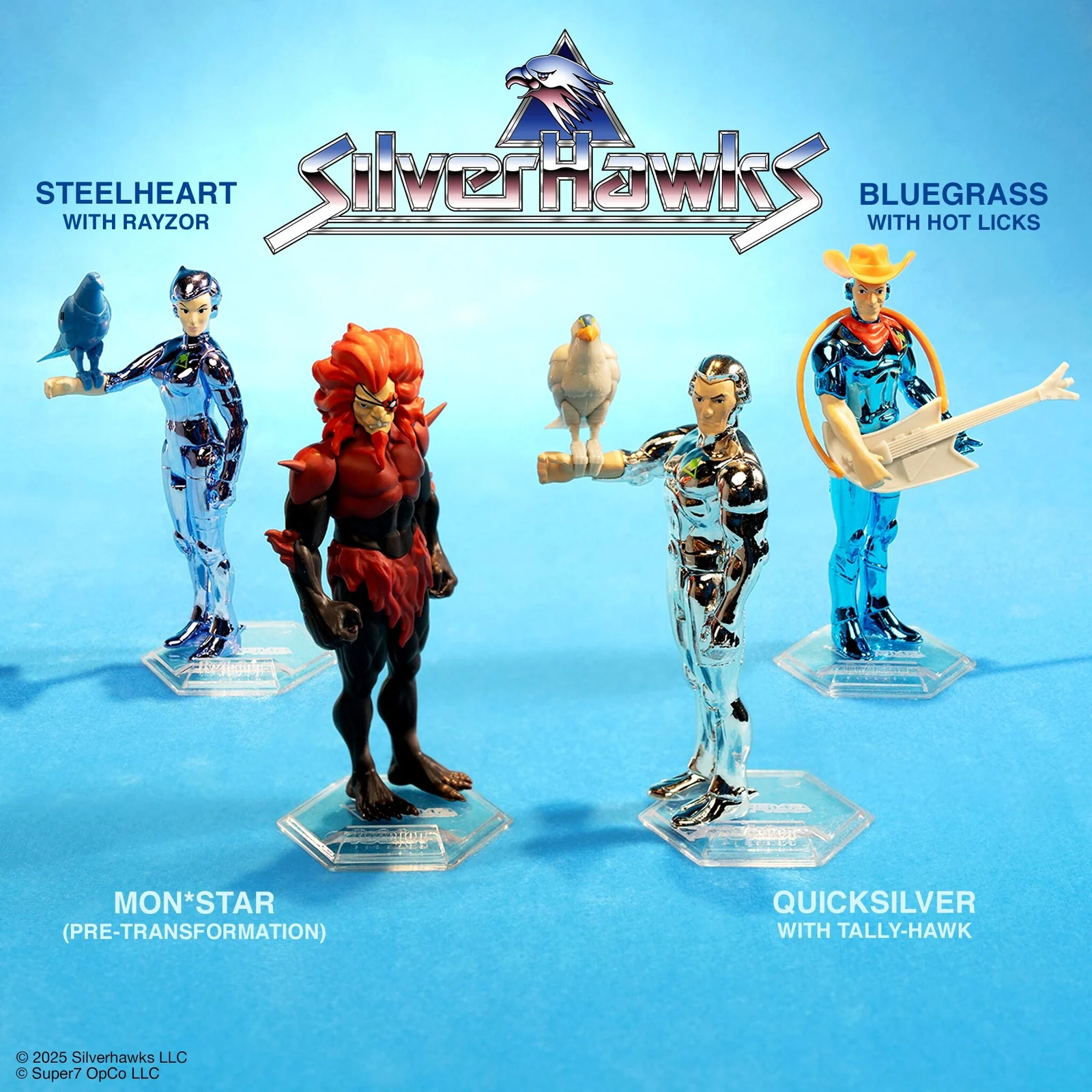 Bluegrass (Toy Version), Quicksilver (Toy Version), Steelheart (Toy Version), & Mon*Star (Pre-Transformation)