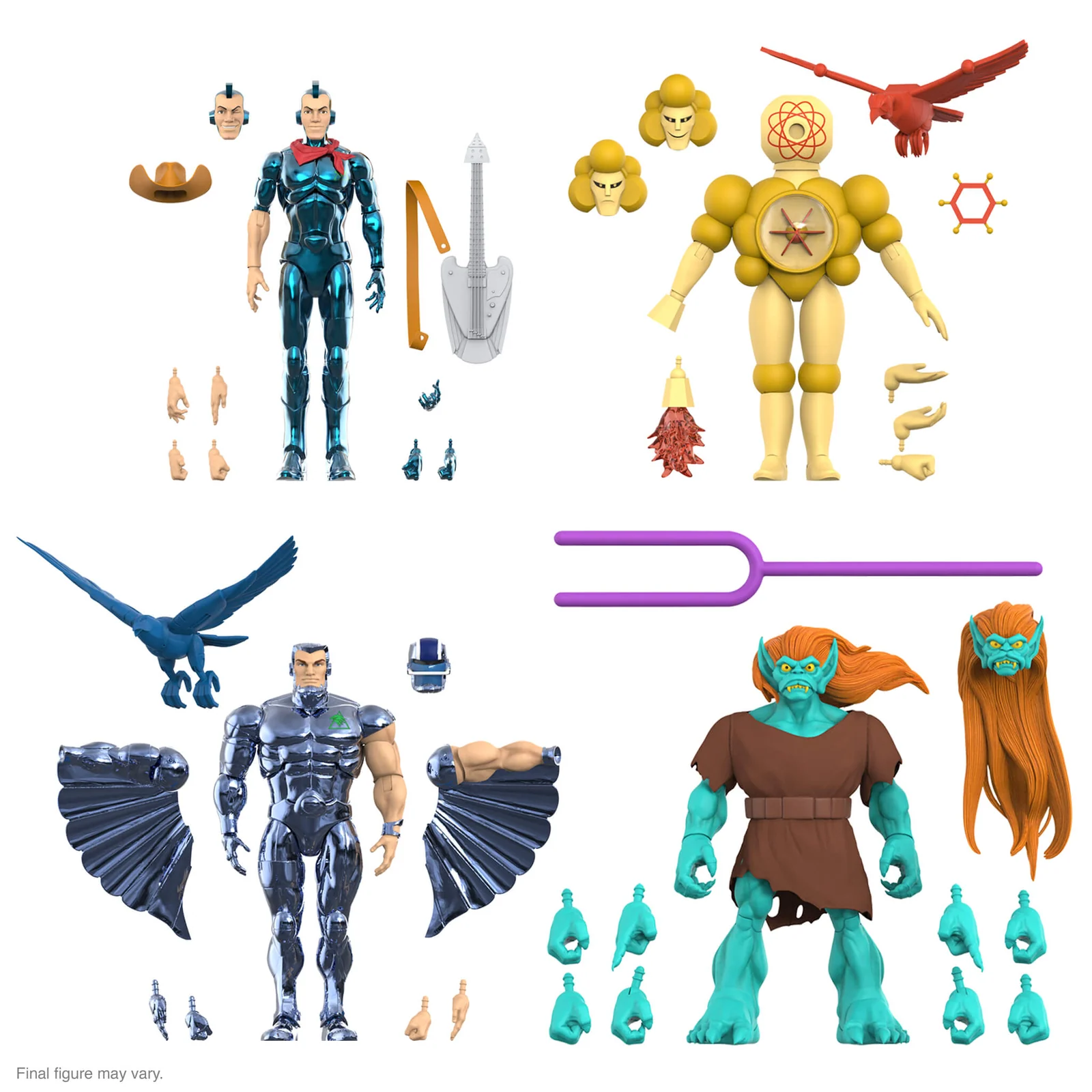 Bluegrass (VAC Metal - Toy Version), Steelwill (VAC Metal - Toy Version), Mo-Lec-U-Lar (Toy Version), & Windhammer (Toy Version)