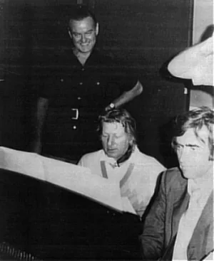 Bob McFadden (Snarf, Slithe, Lynx-O and 37 more) in the studio with Danny Kaye, 1972